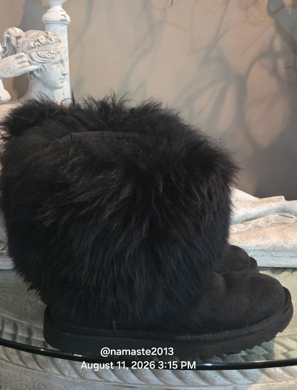 Ugg Sheepskin Cuff Boot Mongolian Fur Cuff Boot Designer Suede Shearling #806